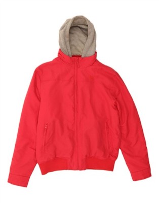 KAPPA Herren Bomberjacke mit Kapuze UK 40 Large Rot Nylon CY70