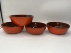 Frankoma Pottery 6X Orange Bowls 5.5” Vintage Set Of 4