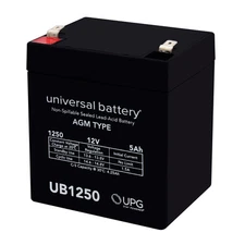 UB1250 Universal Sealed Lead Acid Battery, 12 Volts, 5 Ah