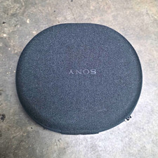 Sony Round Zippered Hard Headphone/Earbud Carrying Case, Black