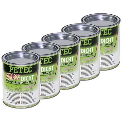 5x 1000 ml Petec Karo-Dicht Dichtstoff Karosseriedichtmasse Dose Dichtmasse