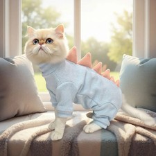 Funny Dinosaur Shape Cat Clothes Comfortable Cat Vest Lightweight Solid Color Ha