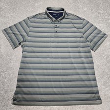 Walter Hagen Polo Shirt Mens 2XL Green Striped Perfect 11 Golf Short Sleeve