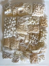 Over 30 Varieties of Faux Glass Pearls-Jewelry Making/Crafts 3.12 lbs.