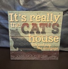RETRO / VINTAGE — Wooden CAT Home Decor — FUNNY — MADE IN THE USA!