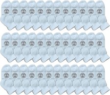 36PK Wholesale Bulk Kids Mid Ankle Socks, Cotton Athletic Ankle Socks 4-6 White