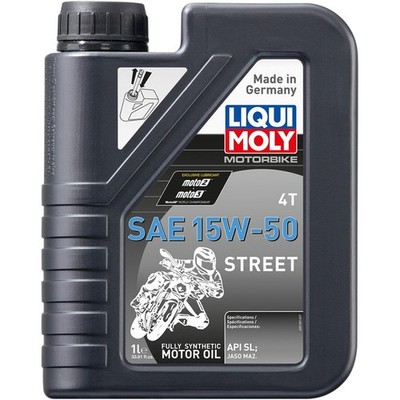 Liqui Moly 4T Synthetic Street Motor Oil - 15W-50 -1L Motorcycle ATV/UTV PWC