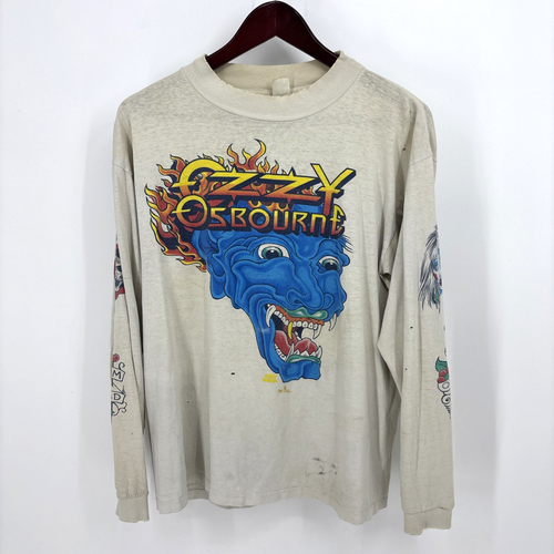 Camisa Tatuaje Ozzy Osbourne Vintage Años 90 ULTRA RARA Manga Larga Grande Envejecida - Imagen 7 de 22
