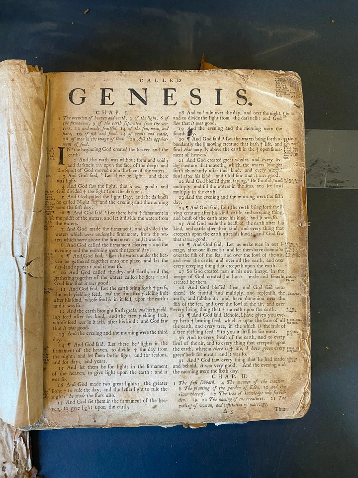 1752 Holy Bible Edinburgh Adrian Watkins Leather King James Antique Rare - Image 4 of 4