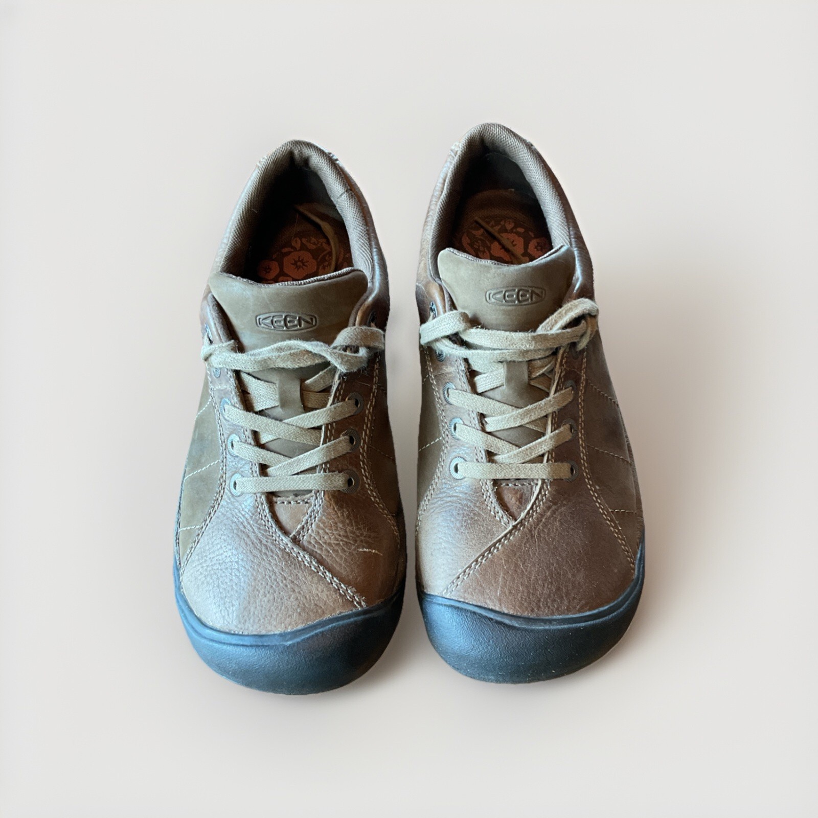 Scarpe da trekking outdoor Keen Presidio casual Oxford a cascata marrone US W 7 5 in pelle