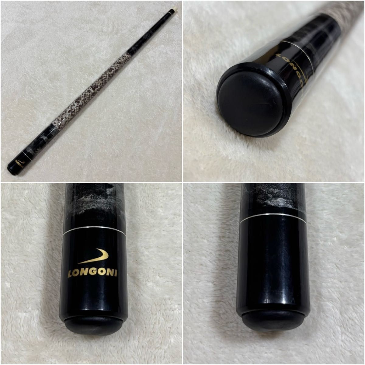 LONGONI Billiard Cue Stick Italian Vintage with Case Works