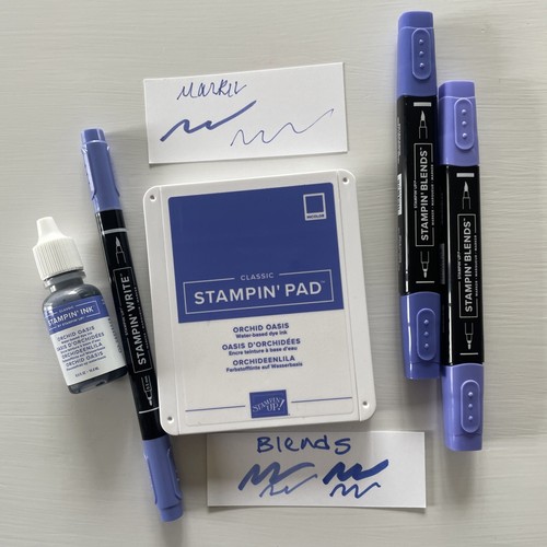 Stampin' Up! ORCHIDEE OASIS Stempelkissen, Mine, Marker, Mischungen lila in tollem Zustand