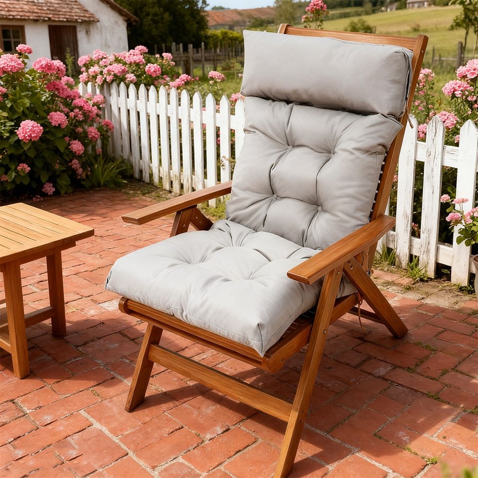 Garden High Back Chair Cushion Indoor Outdoor Lounger Chair Replacement ...