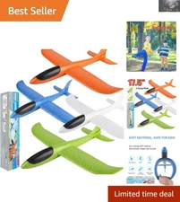 Eco-Friendly Airplane Toys – 4 Pack 17.5" Foam Gliders for Family Fun