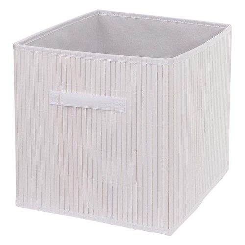 B-Ware 4er-Set Faltbox MCW-C21, Aufbewahrungsbox, Bambus 32x32x32cm, weiß - Bild 7 von 9