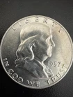 1957-D Franklin Half Dollar 90% Silver Nice Original AU Coin