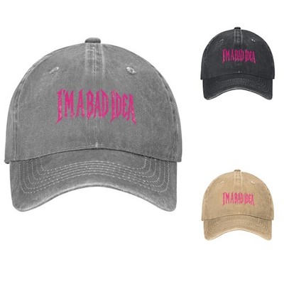 Im a Bad Idea Baseball Cap Gothic Dad Hat Adjustable Cotton
