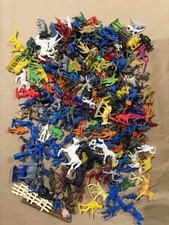 Large Lot Vintage Plastic Toy Soldiers Cowboys Indians Horses Animals Figures