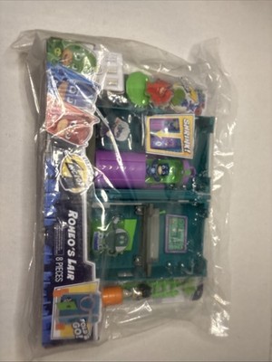 PJ Masks Night Time Micros 8pc Fold & Go Romeo's Lair Play Set Just Play 2020