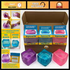 Premium Stress Relief Cube 3 Pack - Squishy Fidget Toy for Adults  Kids
