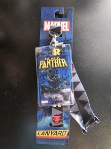 Marvel Comics Black Panther Wakanda Forever Covered Lanyard Black New