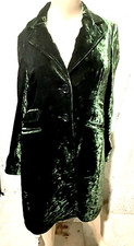 Etro Crushed Velvet Dark Jewel Tone Green Dress Coat Jacket Us 2 4 / It 40