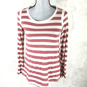 Rewind-Size-S-Small-Knit-Top-Blouse-Long-Sleeve-Open-Button-Down-Back-Striped