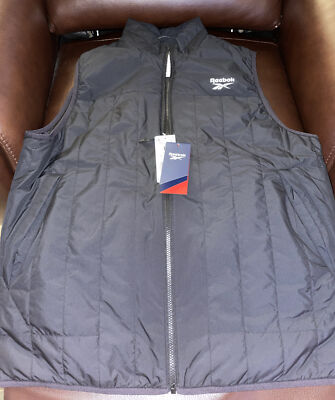 Reebok Men's Vest Size Large L Black Jacket GP4587