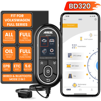 ANCEL BD320 Alles System OBD2 Diagnosegerät 3 Sonderfunktionen für VAG Deutsch