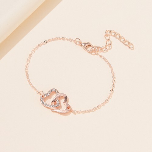 Double Heart Pendant Bracelet - Romantic Anniversary Gift for a Special Occasion - Bild 8 von 8