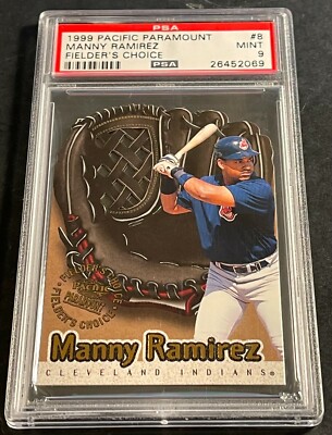 1999 MANNY RAMIREZ PACIFIC PARAMOUNT FIELDERS CHOICE #8 PSA 9 POP 1