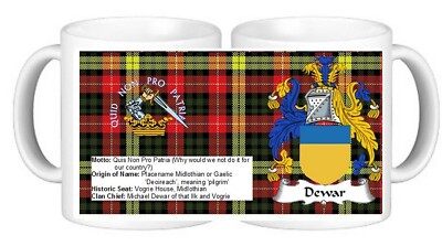 Scottish Clan Dewar Wappen Wappen Details Keramik Kaffeebecher