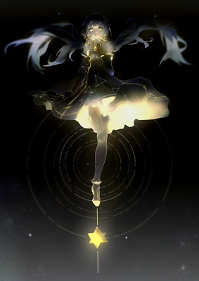 Anime black dress stars xing chen singing open mouth Playmat Gaming Mat