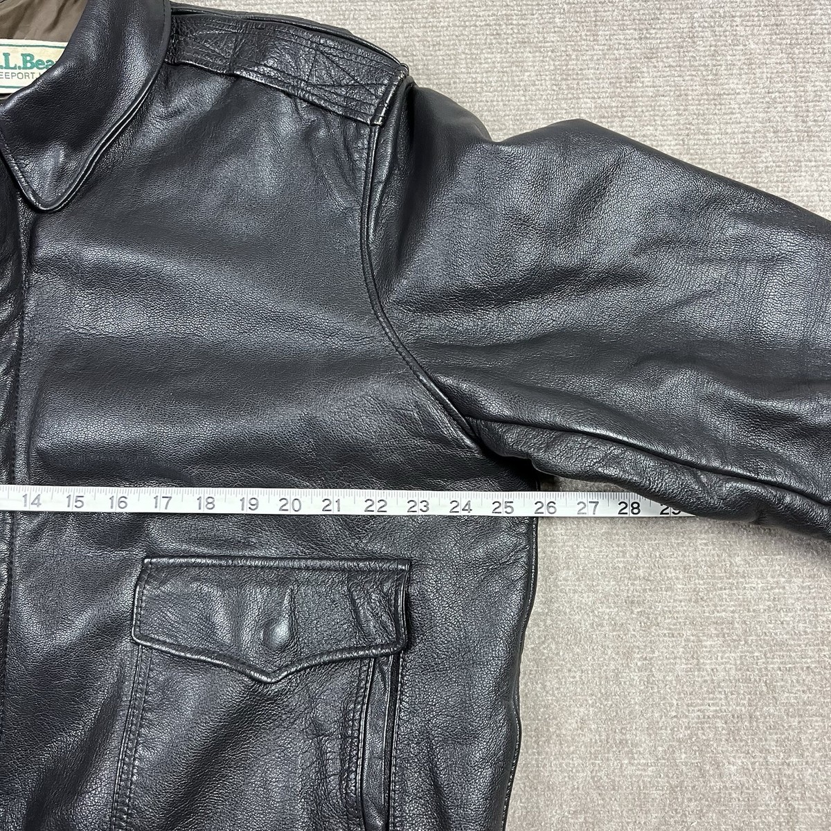 ジャケット・アウター 80s L.L Bean A-2 real leather bomber jkt Vintage L. L. Bean Brown Leather Bomber Motercycle Jacket