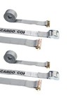 2 Pack Uscc 2" x 16' E Track Cam Buckle Strap w/Spring E Fittings Gray