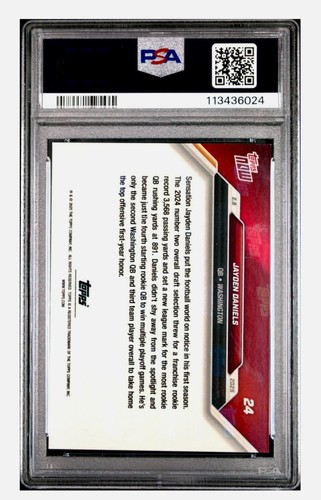 2024 Topps NOW 24 Jayden Daniels ROOKIE (RC) PSA 10 GEM-MT Washington Commanders - Zdjęcie 12 z 24