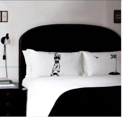 Golfer Swinging Golf Cotton Pillowcase Set Sports Bedding Room Decor Pillow Case