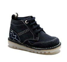 New Kickers Infant Boys Kick Glow Boot Suede Boots Navy/White Inf UK 8 EUR 25