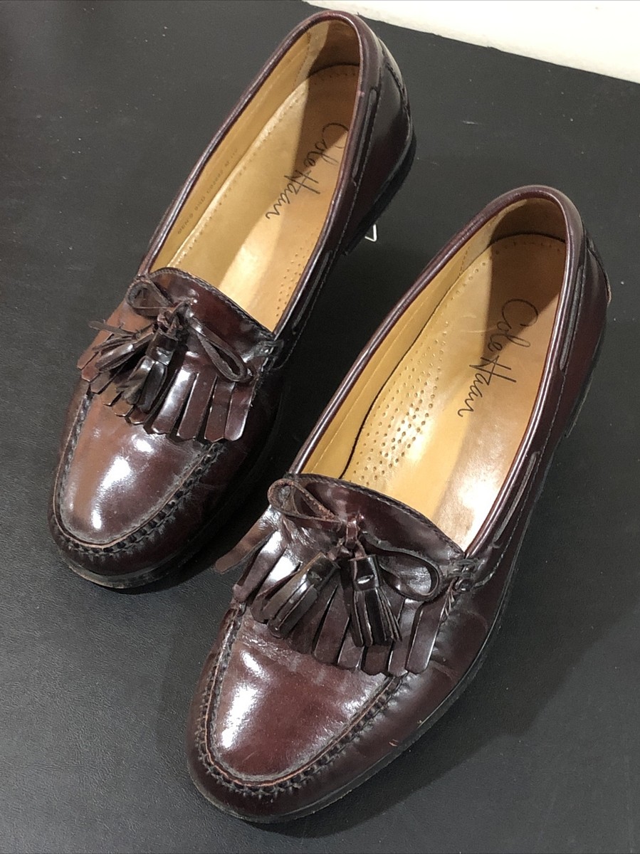 Cole Haan Mens Sizzle 9.5D Burgundy Leather Kiltie Tassel  display picture 3