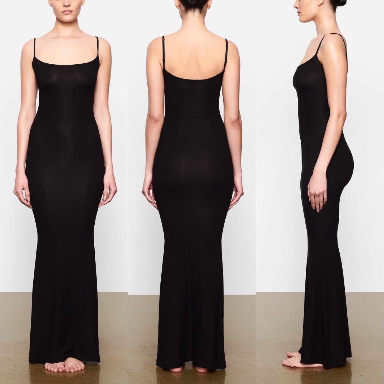 NWT Skims Soft Lounge Long Slip Dress Black Onyx Size 2X