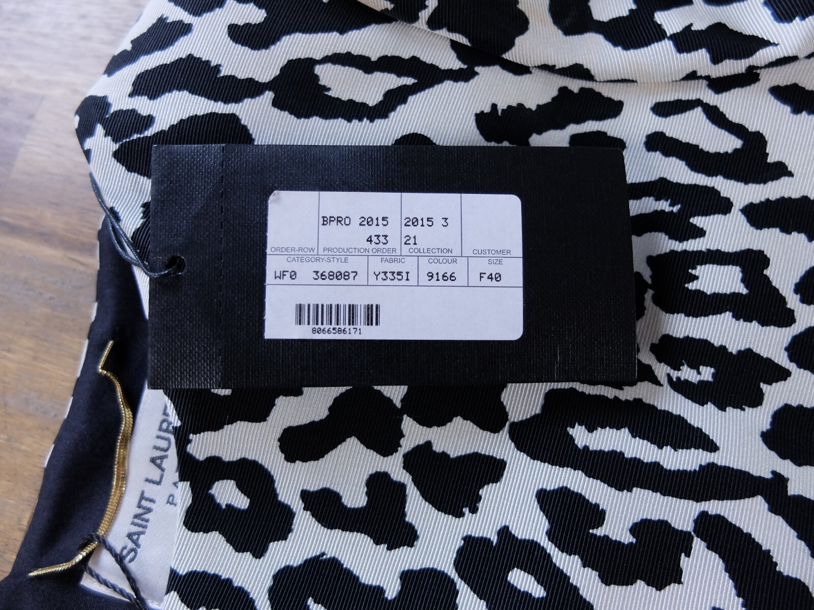 SAINT LAURENT Paris mini abito stampa leopardo 40 FR 8 US autentico nuovo con etichette