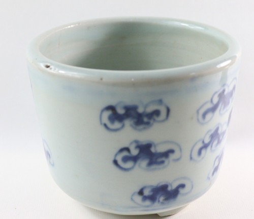 One Late Ming blue white censer burner 5" wide 4" tall - Picture 3 of 7
