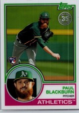 2018 topps baseball series 2 paul blackburn rc 1983 topps silver pack refractor