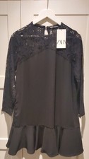 ZARA BLACK LACE  DRESS SIZE SMALL 