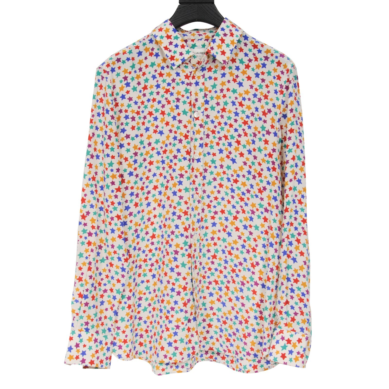Camicia abbottonata Saint Laurent F42 LX stampa stella seta multicolore manica lunga