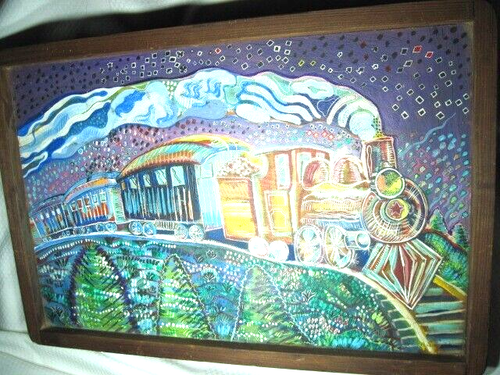 Painting Original From The Psychedelic 70's - Acrylic on Particle Board - Picture 4 of 8