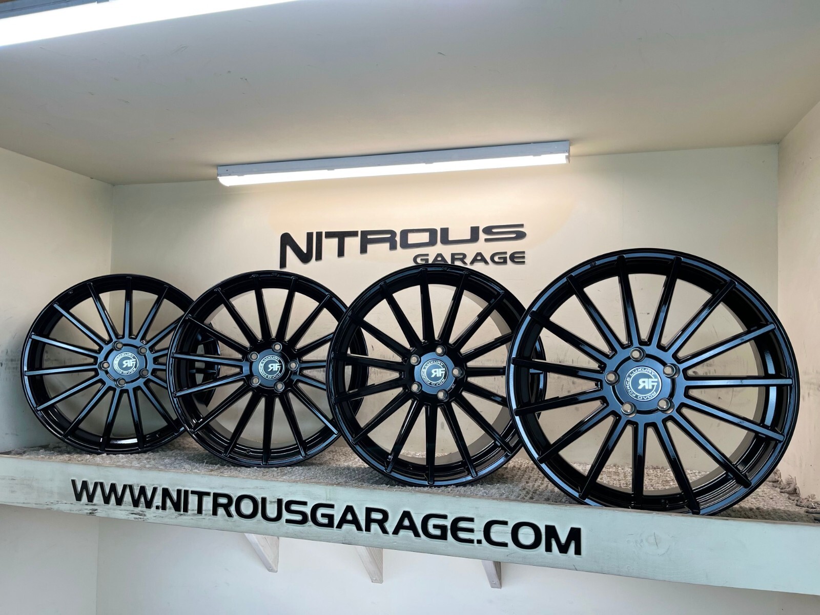 22 GLOSS BLACK CONCAVE STAGGERED RF15 WHEELS FIT BENTLEY FLYING SPUR SEDAN 03-18