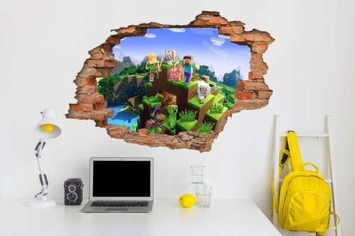 Minecraft Hole 3D Brick Self Adhesive Sticker - Picture 5 of 5