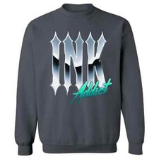 NEW InkAddict CHROME INK CREW SWEATSHIRT CHARCOAL SMALL-3XLARGE MADE IN USA