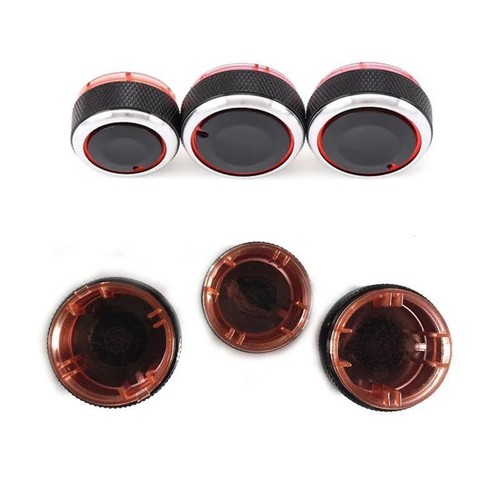 Panel Turning Switch Knob Buttons For VW Polo 02-13 3Pcs Heater A/C Control Knob - Picture 2 of 12